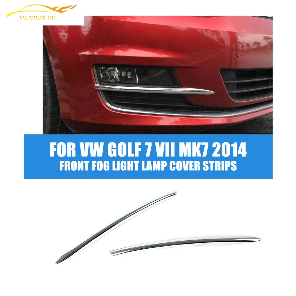 ABS Chrome Front Fog Light Lamp Cover Strips Decoration Trims Kit Fit For Volkswagen VW Golf 7 VII MK7 2014 Car styling | Автомобили и