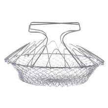 High quality Cheap Foldable Steam Rinse Strain Fry Chef Basket Magic Mesh Strainer Colander Kitchen Cooking Tools