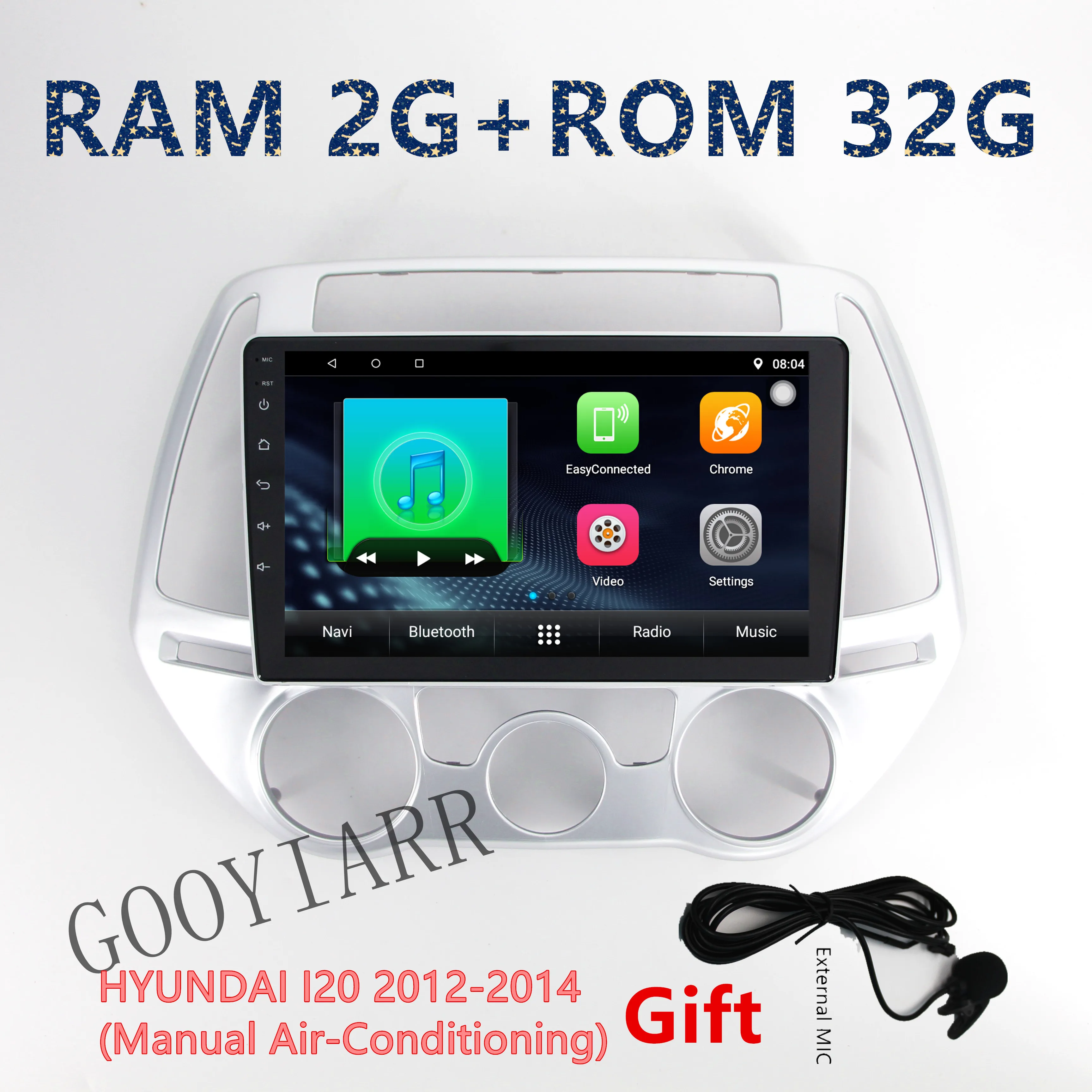 

1din Android8.1 HyundaiI20 i-20 2012 2013 2014 gps navigation Multimedia Player 2G+32G Car stereo radio with FM WIFI Bluetooth