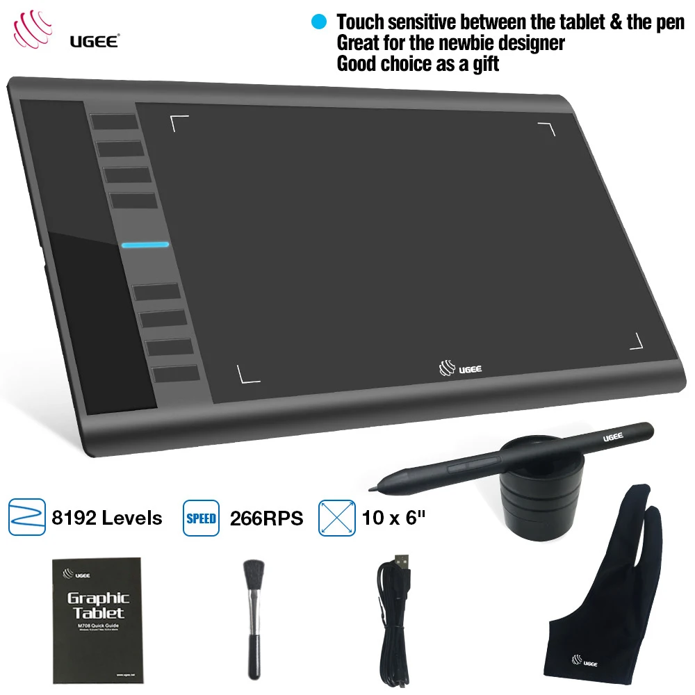 New UGEE Digital Graphics Tablet for Drawing M708 10x6 ...