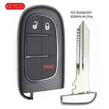 

Keyecu Replacement Remote Start Smart Key 433MHZ 4A Fob for Jeep Cherokee 2013-2017 FCC: GQ4-54T