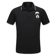 Высокая Новинка 19ss мужской кожаный с бисером полосы модные рубашки поло рубашка хип хоп скейтборд хлопковые рубашки-поло Топ тройник# G3