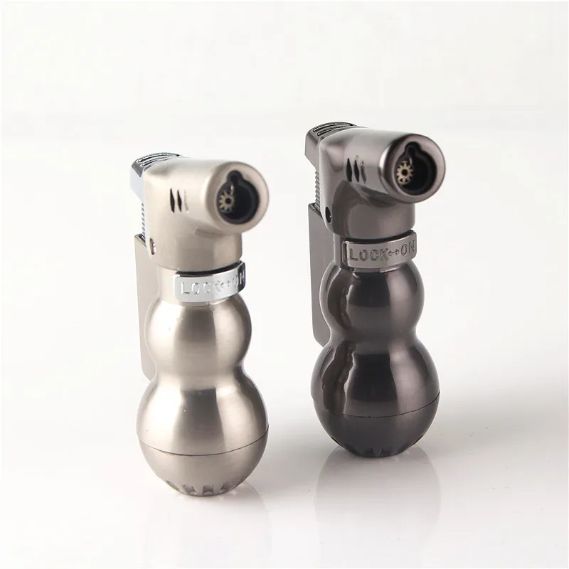 Cigarette Accessories Elbow nozzle Butane gas windproof metal lighters New style Gourd shape Big firepower torch cigar lighter | Дом и сад