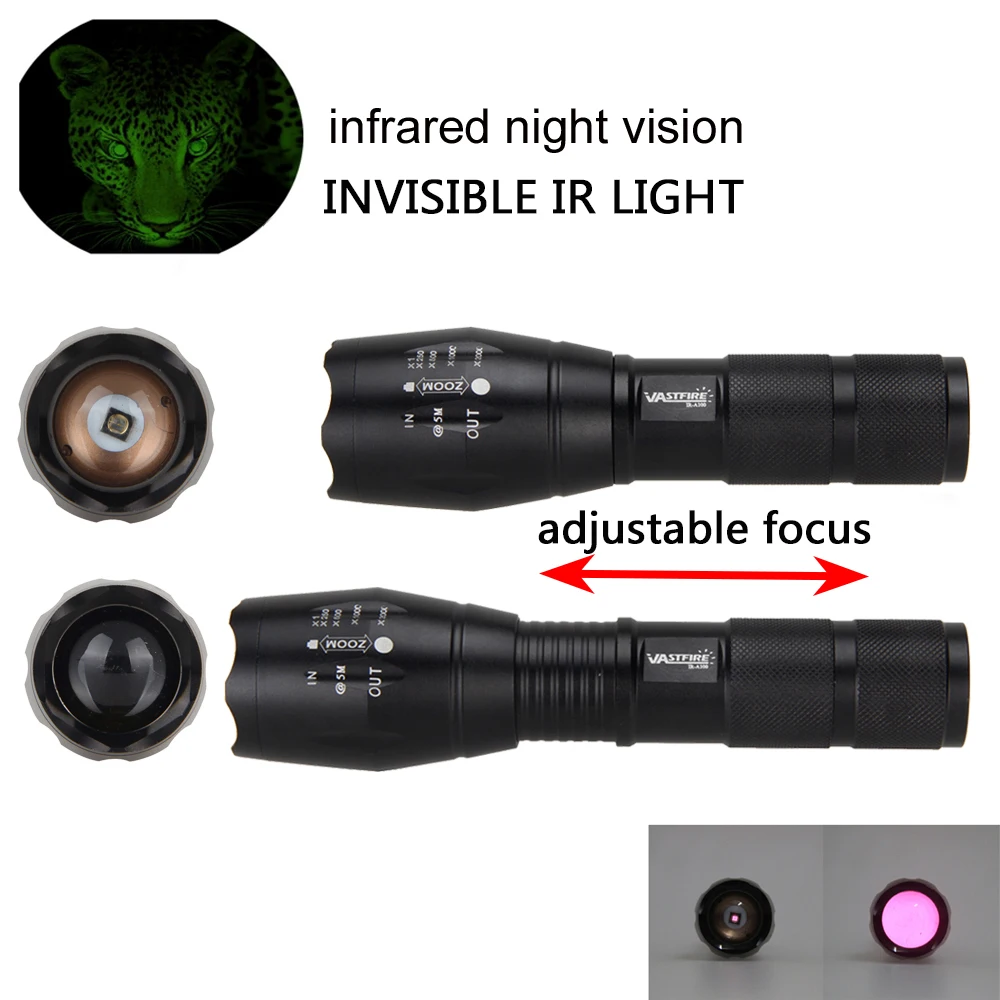 Beste Vastfire IR 850nm Nachtzicht Zaklamp Zaklamp waterdichte Infrarood Zoomable LED Licht Te worden gebruikt met Nachtzicht Apparaat