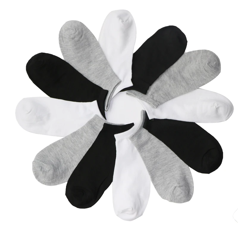 10pcs/5pair Women's Short Socks Breathable Low Cut Ankle Socks Black White Gray Female Ladies Socks Chausette Femme Meias Sox