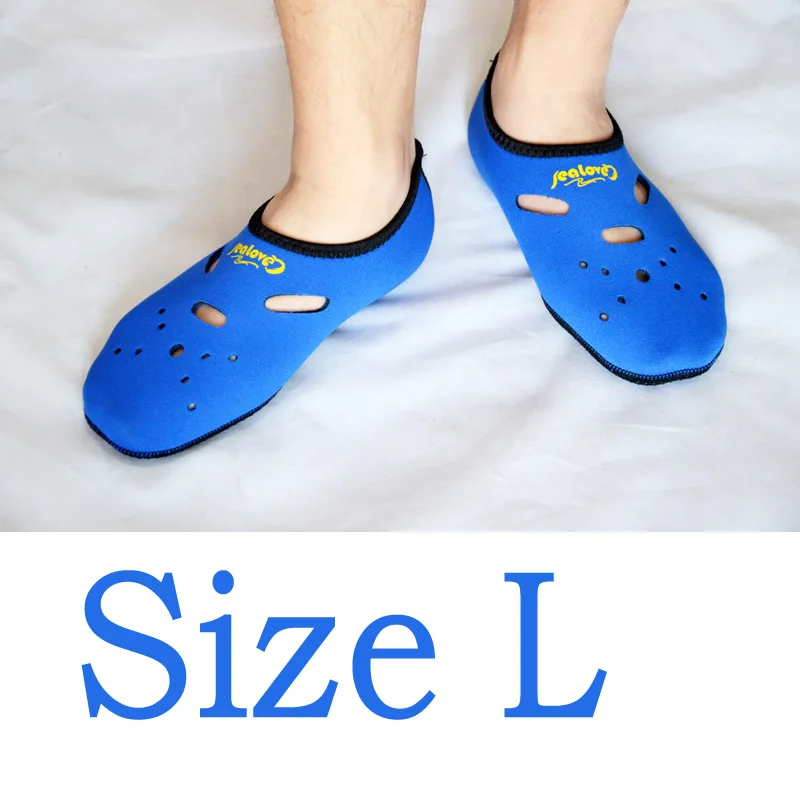 Держать Дайвинг 3 мм неопрен короткие пляжные носки в ласты Нескользящие подводное погружение сапоги для подводного плавания гидрокостюм домашняя обувь - Цвет: Blue L