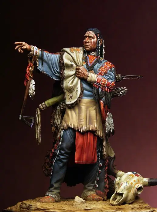 В разобранном виде 1/24 75 мм Sioux Warrior офисная Фигурка Набор из смолы DIY игрушки неокрашенные наборы