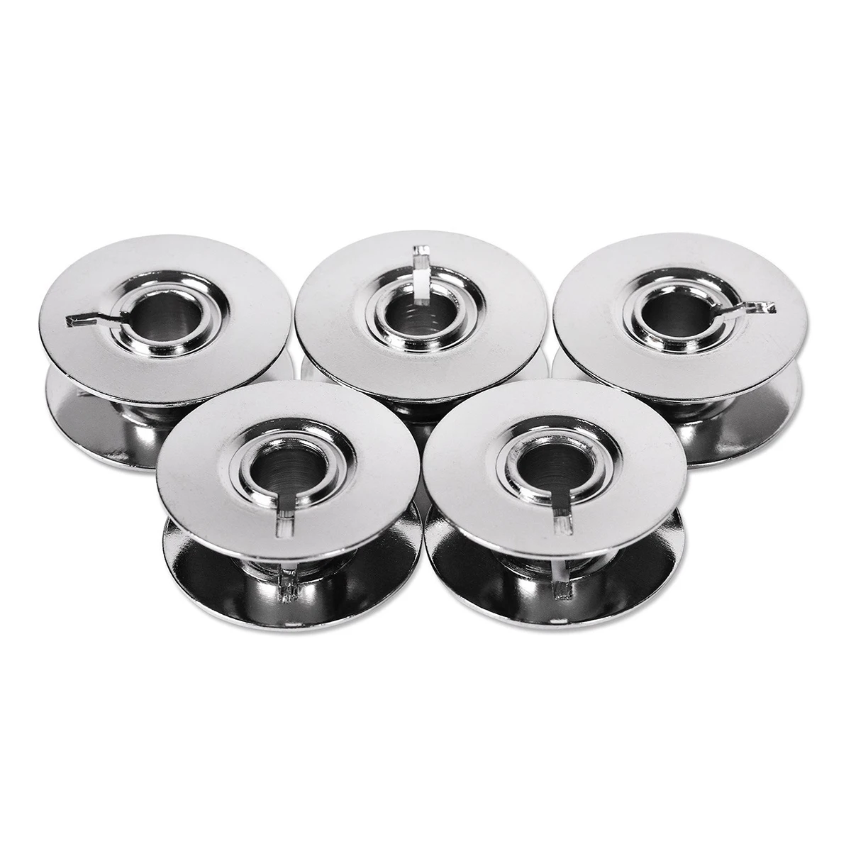 5pcs Silver Bobbins Metal Spools Carft For Industrial Sewing Machine