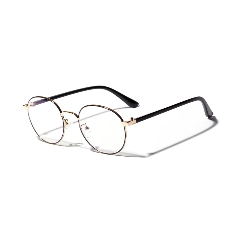 Women's Flat Mirror Circular Metal Frame Small Frame Myopia Frame Male Literature And Art Retro Glass Frame Ultra Light 