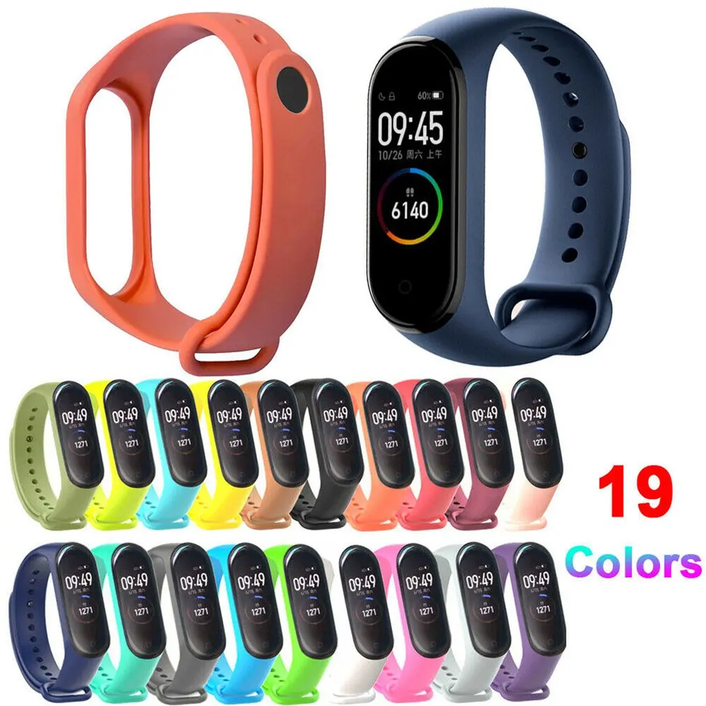 Ремешок для фитнес браслета Xiaomi Mi Band 3 4 силиконовые сменные ремешки