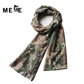 

MEGE Unisex Outdoor Hunting Scarf, Multifunctional Army Mesh, Sports Wrap Mask, Face Veil Breathable Airsoft Paintball Scarf