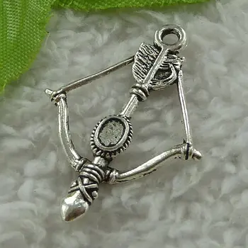 

160 pieces antique silver bow and arrow charms 36x25mm #3423