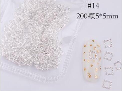 Mixed 3D DIY Hollow Metal Frame For Nail Art Decor Geometry Golden Tips DIY Nail Art Tools Fashion Nail Studs P3R#