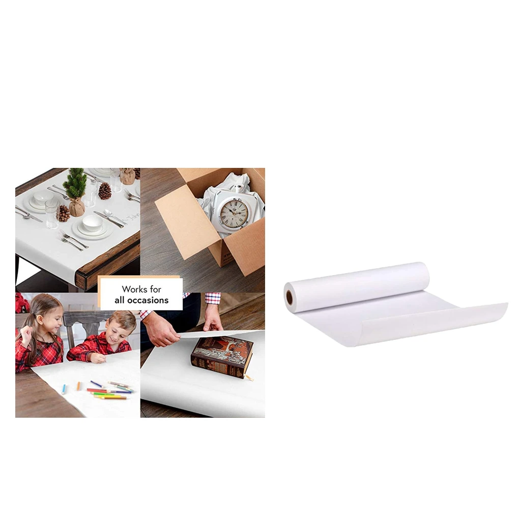 1 Roll Kraft Paper White Craft Wrapping Paper for Crafts Projects, Gift Packing Paper, Table Cover Table Runner - 0.3 x 3 meter 