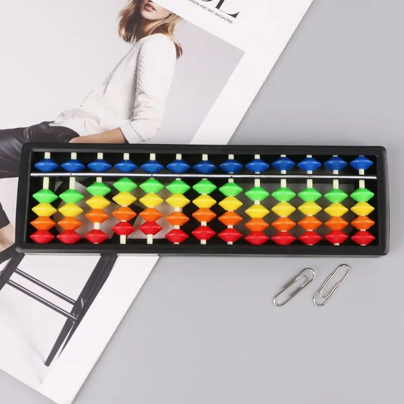 

13 Column Portable colorful Beads Abacus Arithmetic Soroban Calculating Tool for Children's Educational Toys
