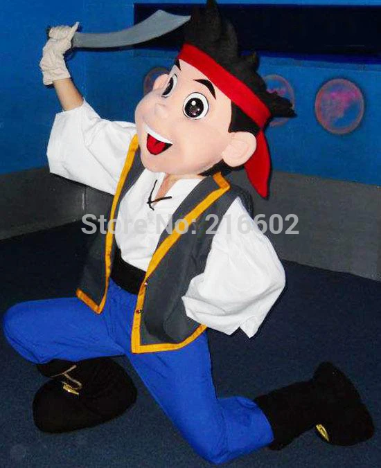 

Free shipping Jake Mascot Costume Adult Character Costume / Jake and the Neverland Pirates for Halloween party event