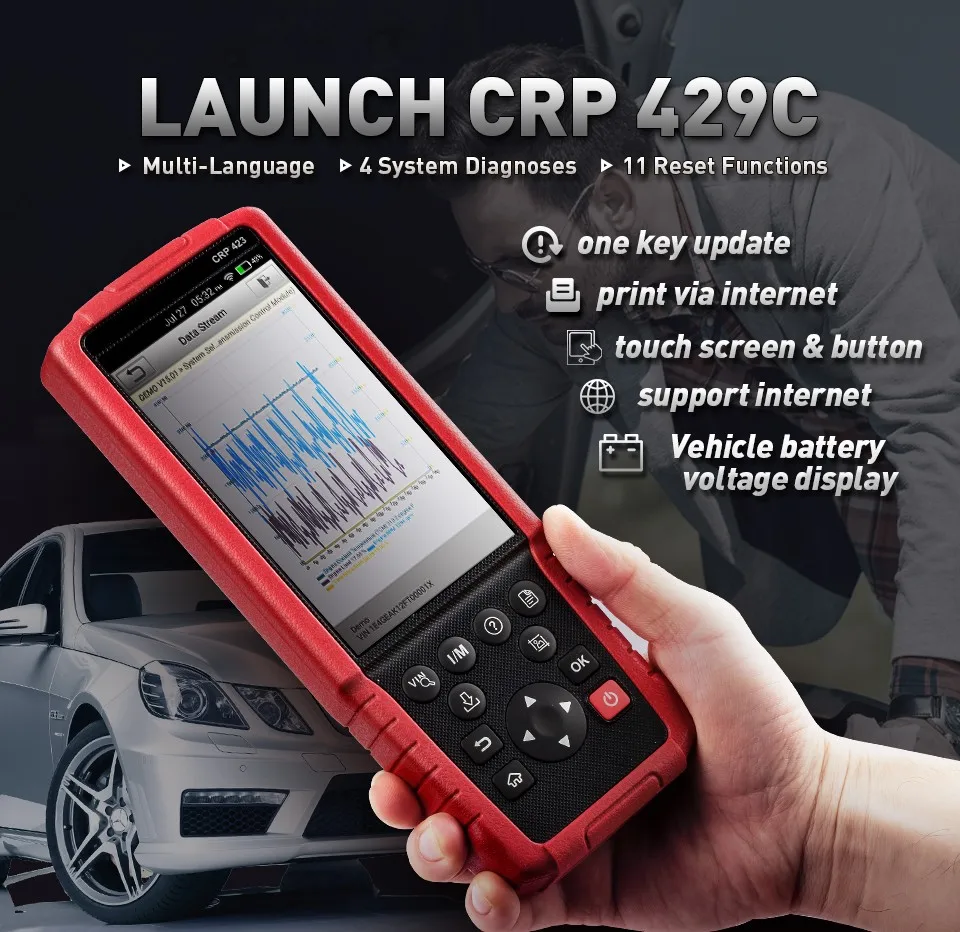 launch X431 CRP429C 4 системы OBDII считыватель кодов obd2 автоматический диагностический инструмент CRP429 C CRP 429C автоматический сканер лучше, чем CRP129