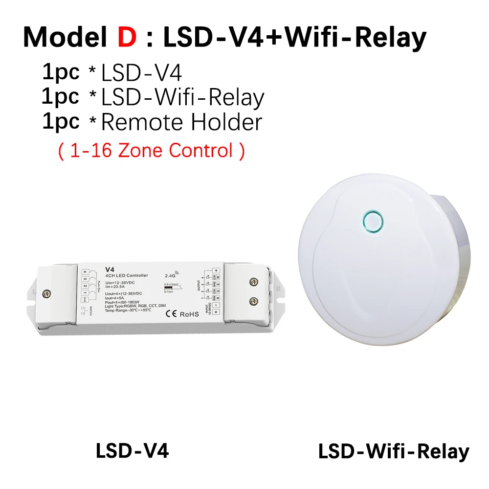 Светодиодная лента RGBW/RGB/ССТ/затемнением+ 2,4G Беспроводной РЧ пульт дистанционного управления 4 канала светодиодный RF контроллер для RGB/RGBW Светодиодные ленты светильник - Цвет: Model D