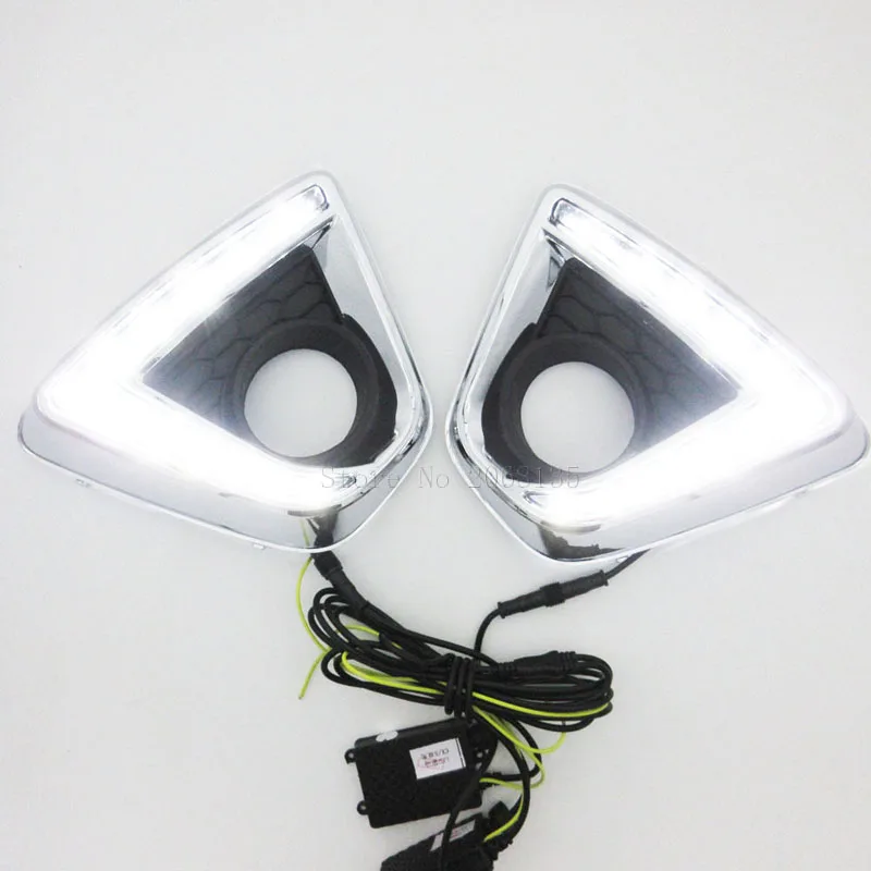 

High quality LED Car DRL Daytime Running Lights with black matt Fog lamp hole for Mazda CX-5 CX5 2012- 2015 White