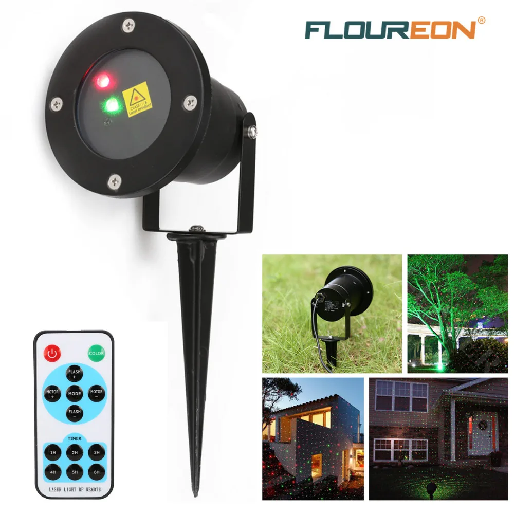 floureon outdoor red and green dynamic firefly laser firefly christmas light projector