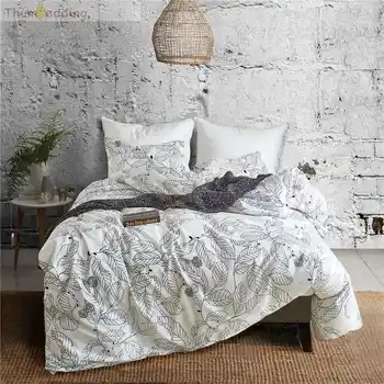 

Thumbedding King Size Bedding Set Luxury Sketch Leaves Duvet Cover Set Queen Twin Full Single Double Bed Set with Pillowcase