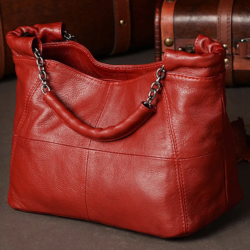 Guarantee Soft Natural Cow Leather Women Messenger Bags Casual Chain Shoulder Bag Small Genuine Leather Women Handbags