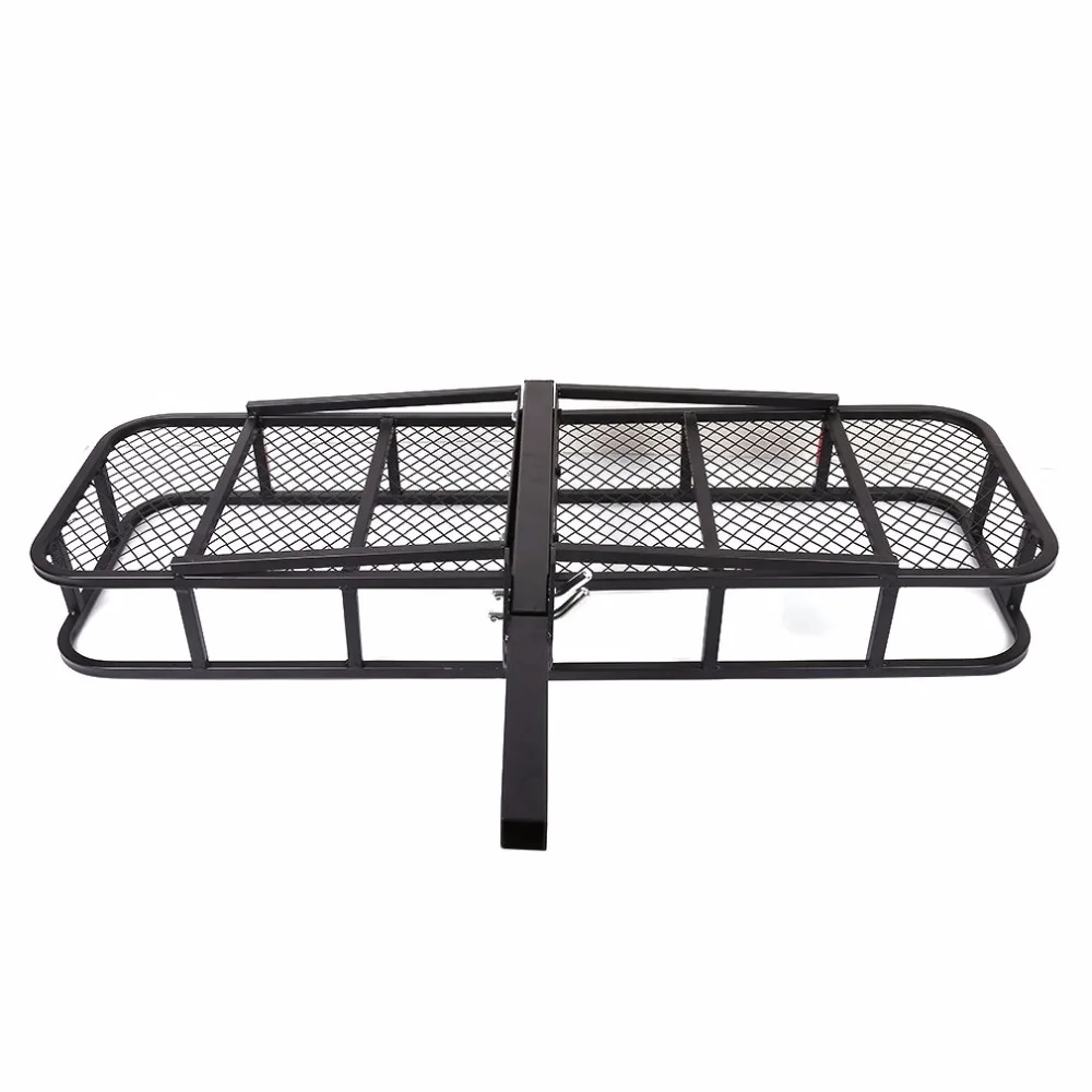Steel Folding Luggage Cargo Basket Carrier Truck SUV Trailer Receiver Hitch Rack