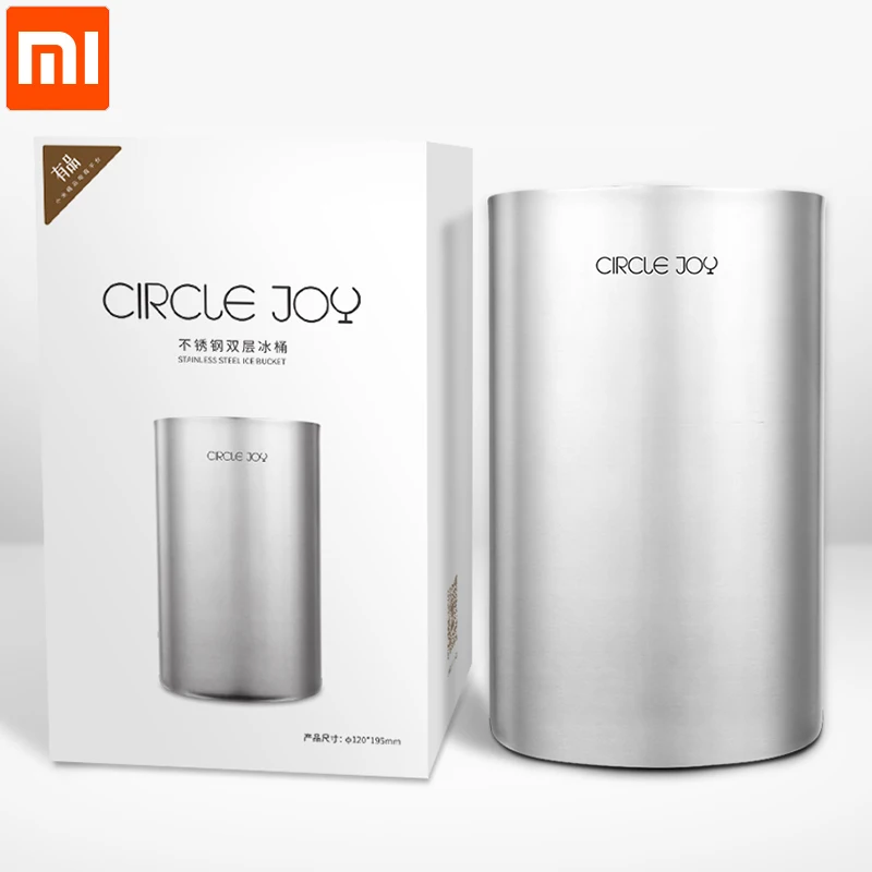 

Xiaomi Mijia Circle Joy stainless steel double ice bucket efficient insulation mini ice bucket for red wine No ice cube