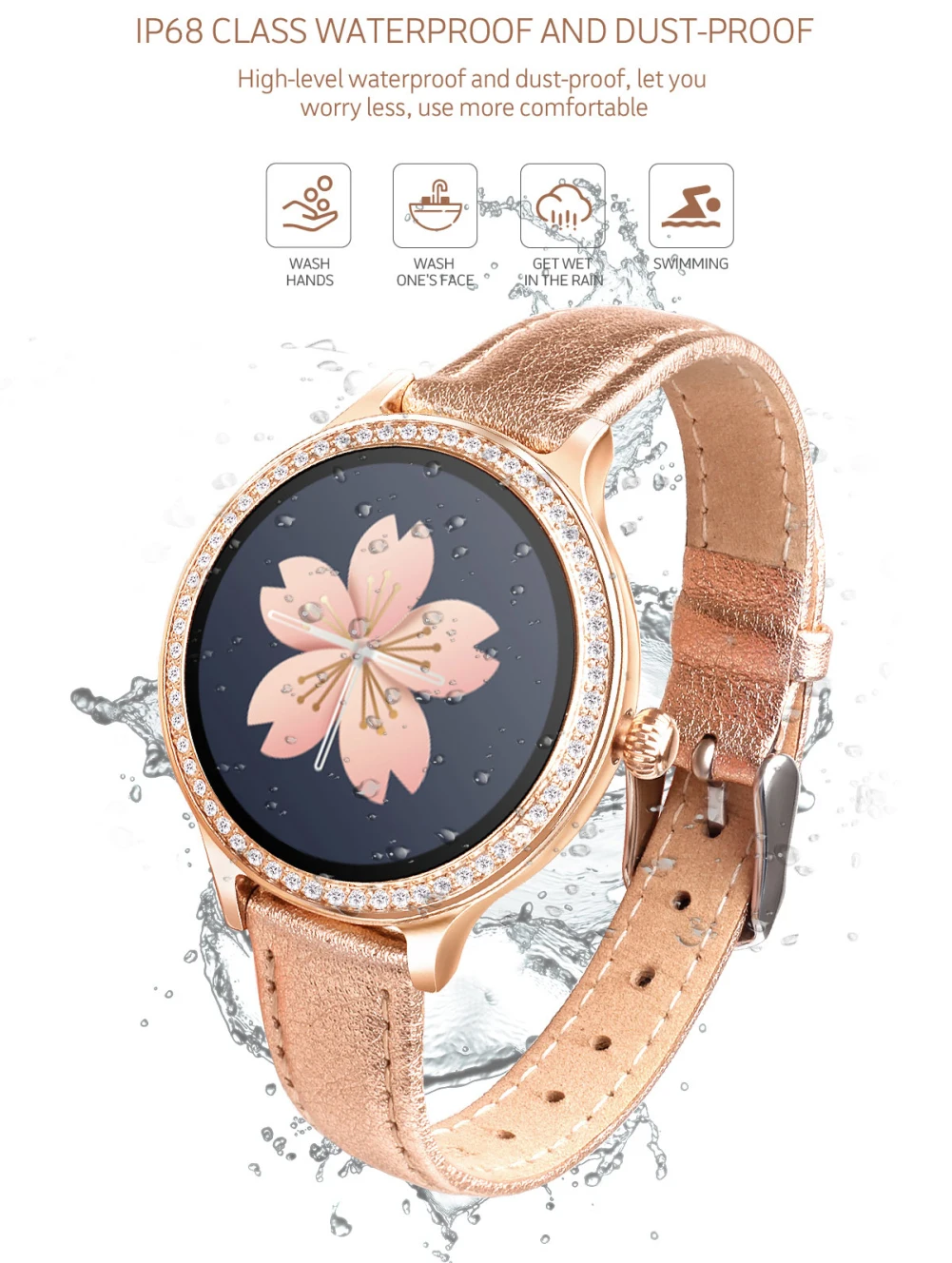 

M8 Smart Bracelet Fashion Ladies High-end Metal Smart Watch Heart Rate Blood Pressure Health Monitoring Physiological Cycle