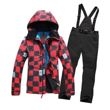Free shipping 2016 womens skiing jacket letter scrawl snowboard jacket ladies skiwear and ski pants waterproof breathable warm