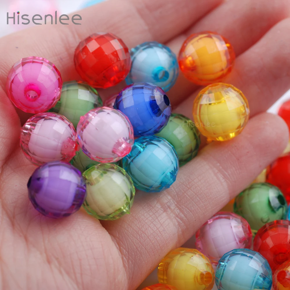 

Hisenlee The Shape Of The Earth's Surface Mixed Color 8mm~20mm Circular Acrylic Interval Bead DIY Making Beads Bracelet