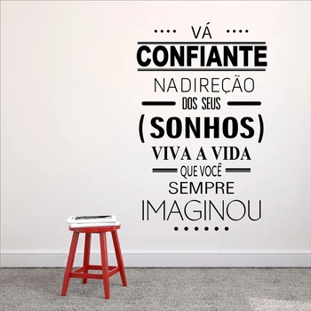 

Portuguese Version Go Confidently In The Direction Of Your Dreams Vinyl Wall Decal Inspirational Motivational Office Home Decor