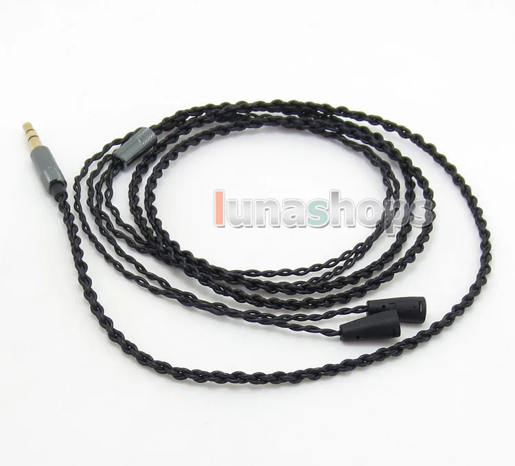 LN004702 Лучшая цена OFC мягкая кожа черный наушник кабель для Sennheiser IE8 IE80 IE8i|cable for