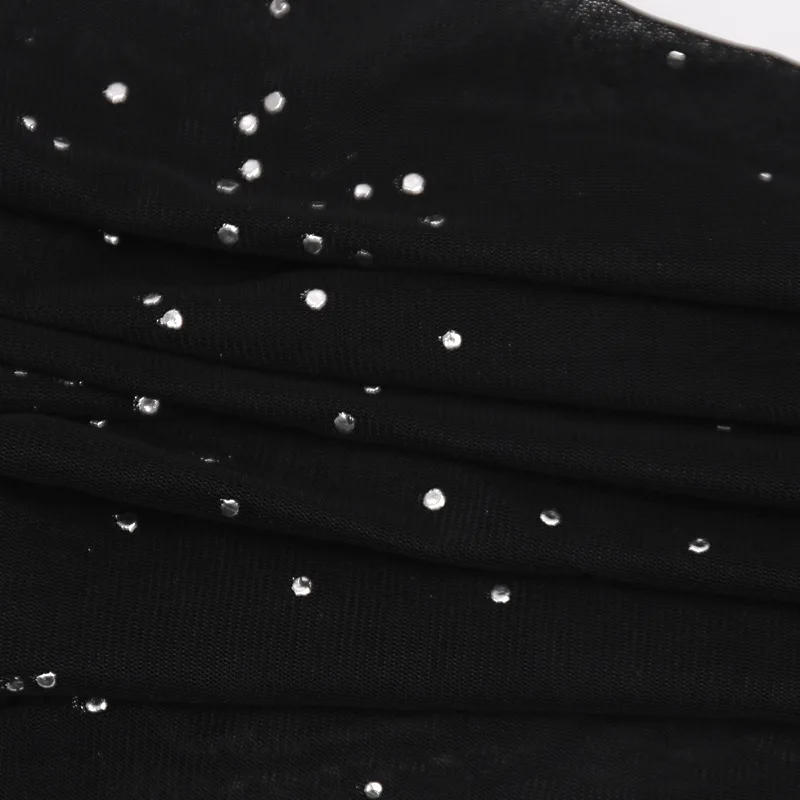 BOOFEENAA, блестящие черные сетчатые сексуальные расклешенные штаны, уличная одежда, Рейв, низ, Прозрачные Пляжные расклешенные штаны, летние C66-I76