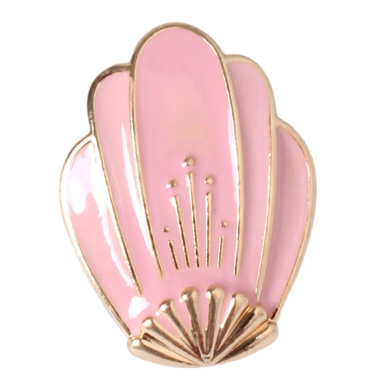 Новое поступление Брошь с дизайном «девочка» популярный прекрасный дом в форме ананаса лисицы сплав броши шпильки булавка модные ювелирные изделия - Окраска металла: Pink Shell