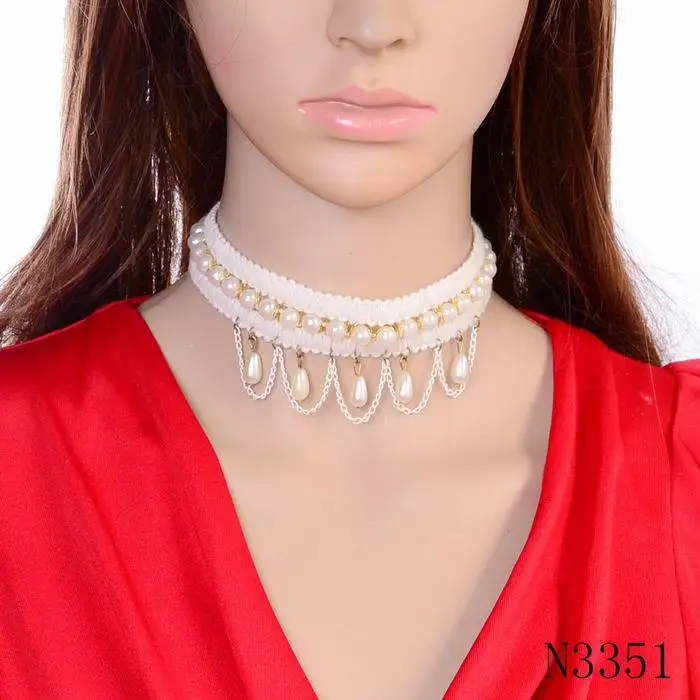 

2019 New Latest Model Design Elegant Collar Pearl Chain Pendant Choker Necklace For Women Jewelry
