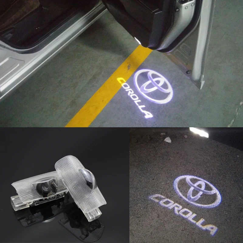 2 Logo Ghost Shadow Projector Courtesy LED Door Light For toyota
