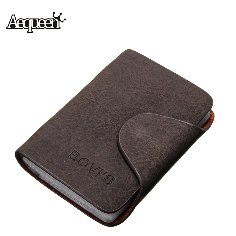  20 Bits Business ID Credit Card Holder/Case Nubuck PU Leather Buckle Fold Men Cards Holders Slots Wallet Business Card Package 