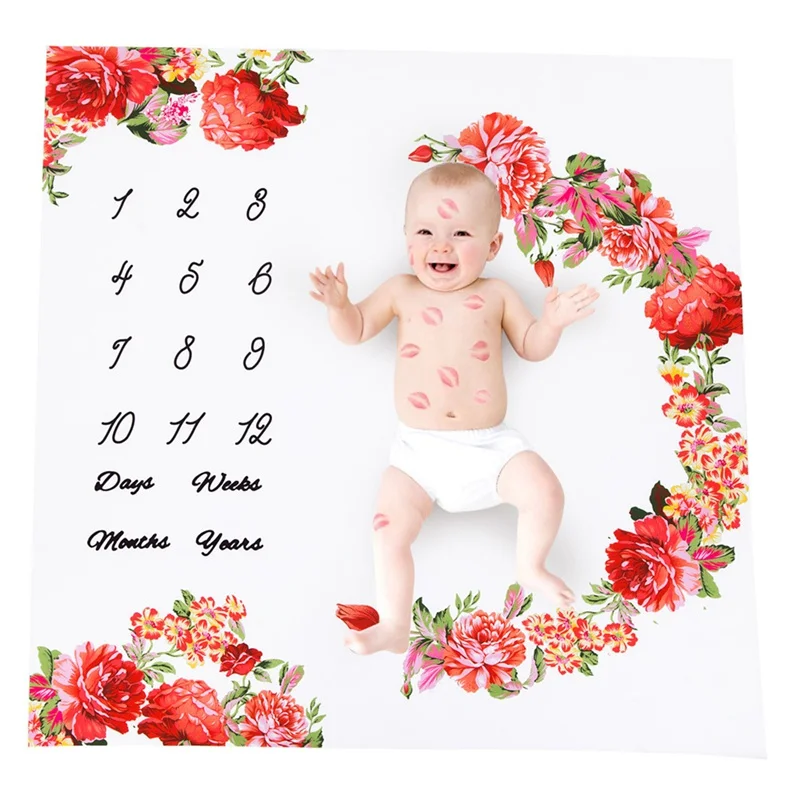 2019 одеяло для новорожденных с хлопковым принтом, детское одеяло-Ростомер, фон для фотосъемки с ежемесячным ростом