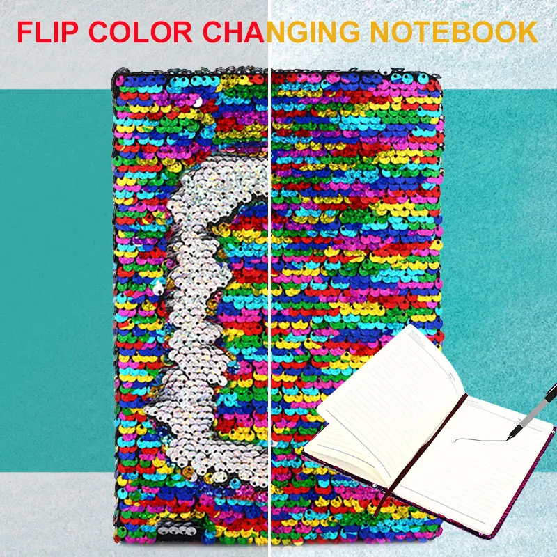 

Universal Sequins Diary Notebook Stationery A5 Sequins Writing Notebook Student Glitter Sequins Diary Notepad Daily Memos