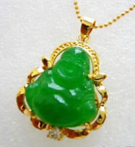 

003918 Green Buddha Pendant and Necklace