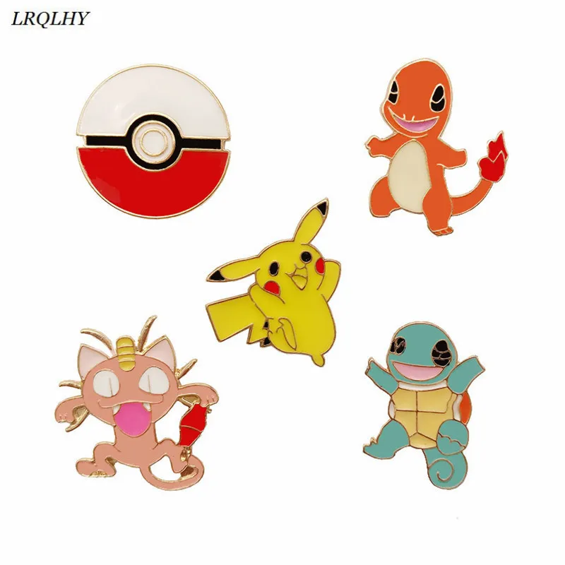 

Pikachu fashion broochs anime game related metal pins jewelry Clothing accessories cute gifts wholesale