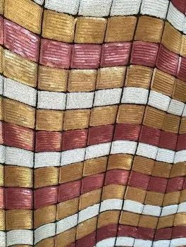 

luxury L-10723 sequins embroidered tulle mesh lace fabric for party dress african tulle lace fabric