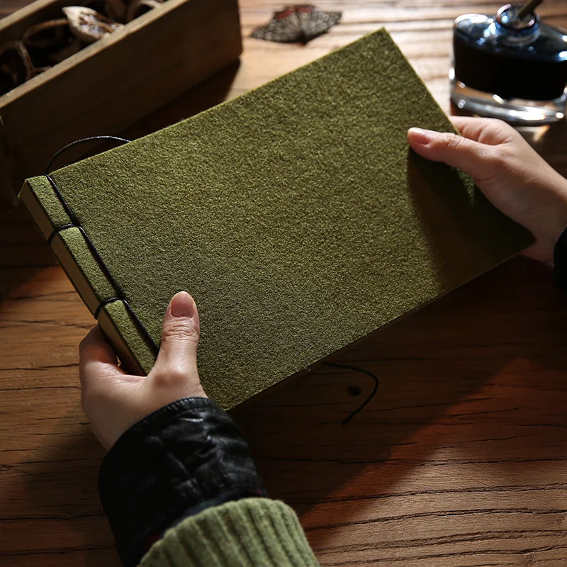  Army Green Vintage Notebook Represatation Book Reminisced Doodle Cowhide Paper Blank book Traveler 