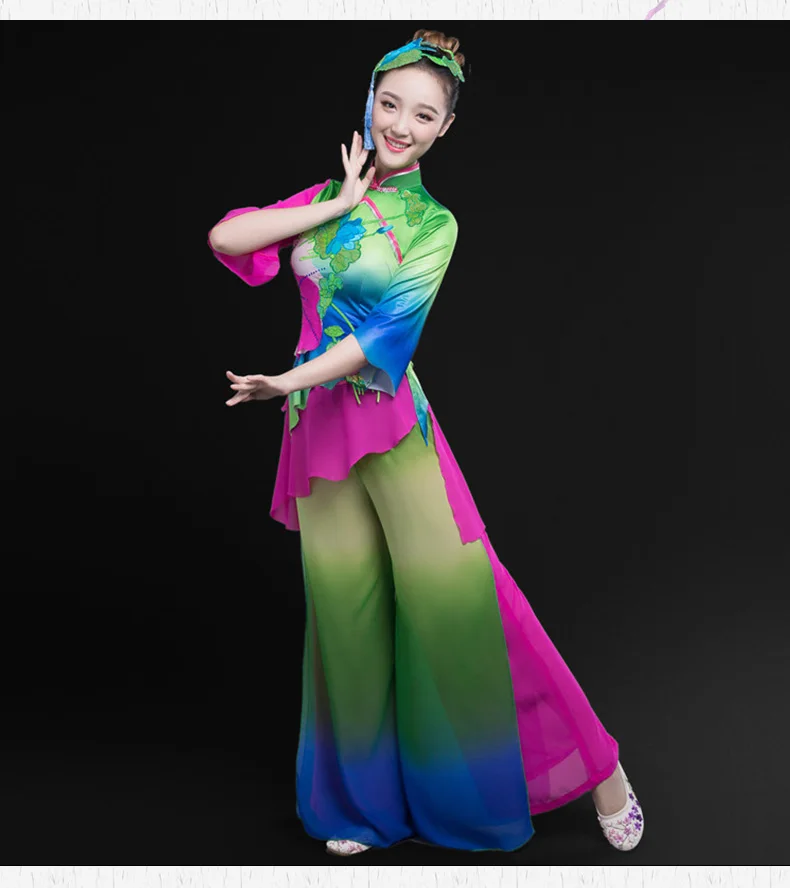 2019 китайский стиль последний Yangge костюмы женский Взрослый Классический веер для танцевального костюма среднего возраста квадратный