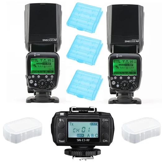 

2pcs Shanny SN600C-RF GN60 Flash Speedlite +SN-E3-RT Transmitter for Canon 5D Mark III,5D2 7D2 6D 7D 60D 70D 700D