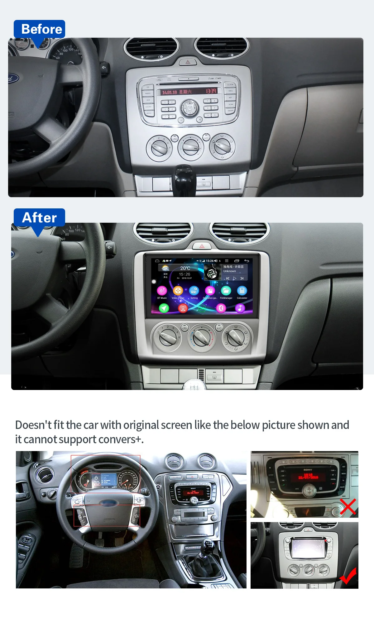 Best DSP 9" 1Din Android 8.1 Car Multimedia Radio for Ford Focus Exi MT Mk2 Mk3 2004-2011 GPS Navi SPDIF DAB Mirror Link OBD 4G SIM 7