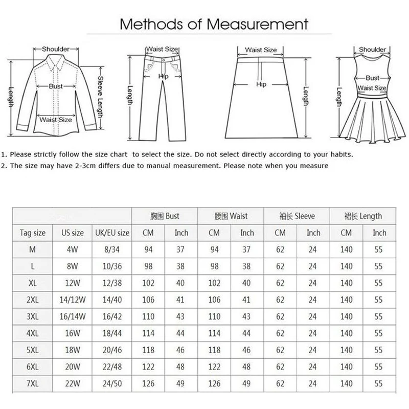 Malaysia Clothing Size Chart