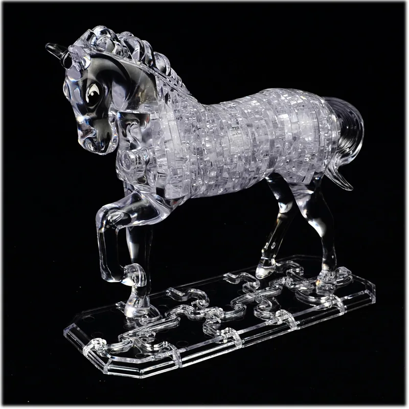 3D мозаика из кристаллов: старинная машина, двухъярусный автобус, череп, слон, лобзик; украшения для дома, игрушки в подарок на день рождения, без розничной упаковки - Цвет: White Horse