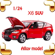 New Year Gift 1/24 X6 Model Car Alloy Model SUV Jeep Toys Complete Simulation Scale Model Your Own Car Collection Metal Vehicle